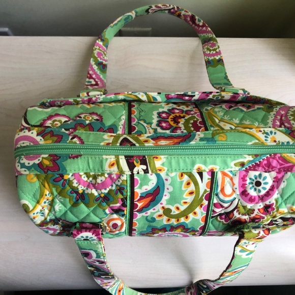 Sale New Vera Bradley Mint Floral Paisley Design Satchel Handbag - Picture 4 of 9